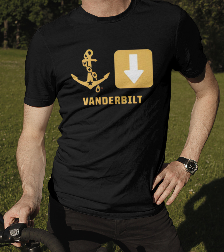Vanderbilt Commodores Anchor Down Symbols Football Logo T-Shirt