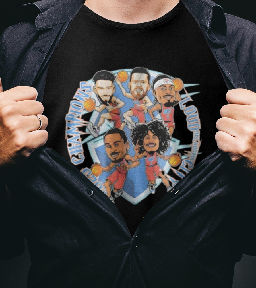 Loud City Oklahoma Champions 2023 Bootleg Basketball Players T-Shirt