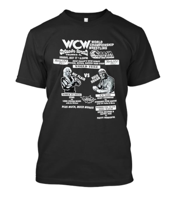 WCW World Championship Wrestling Clash Ric Flair Vs Hulk Hogan Orlando Arena Bash At The Beach T-Shirt