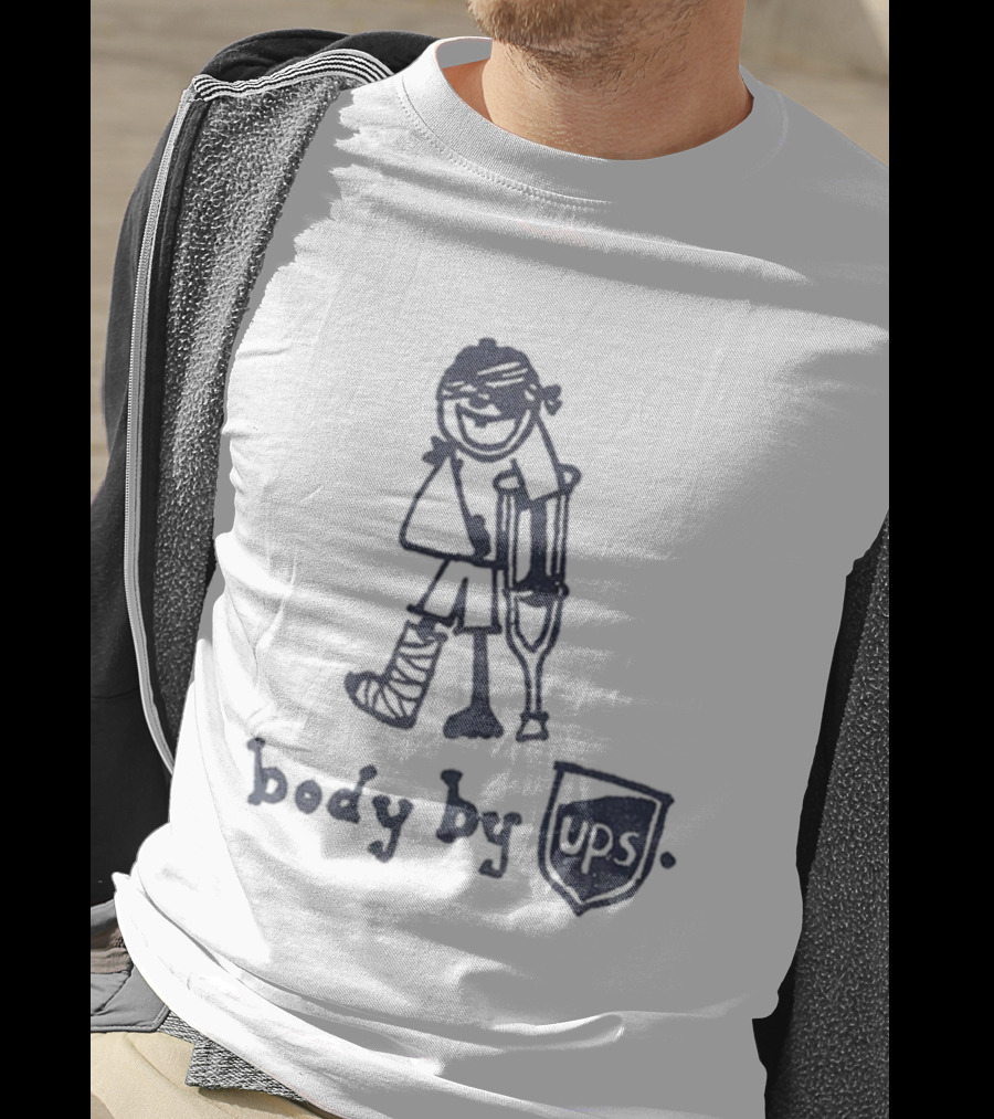 Body By UPS Crutches Cast Drawing T-Shirt