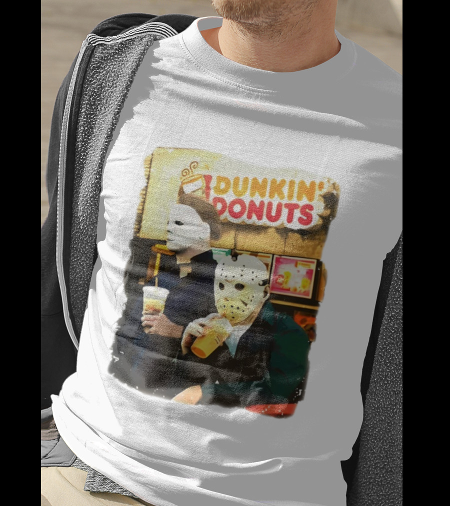 Dunkin Donuts Halloween Michael Jason Horror Movie Funny T-Shirt