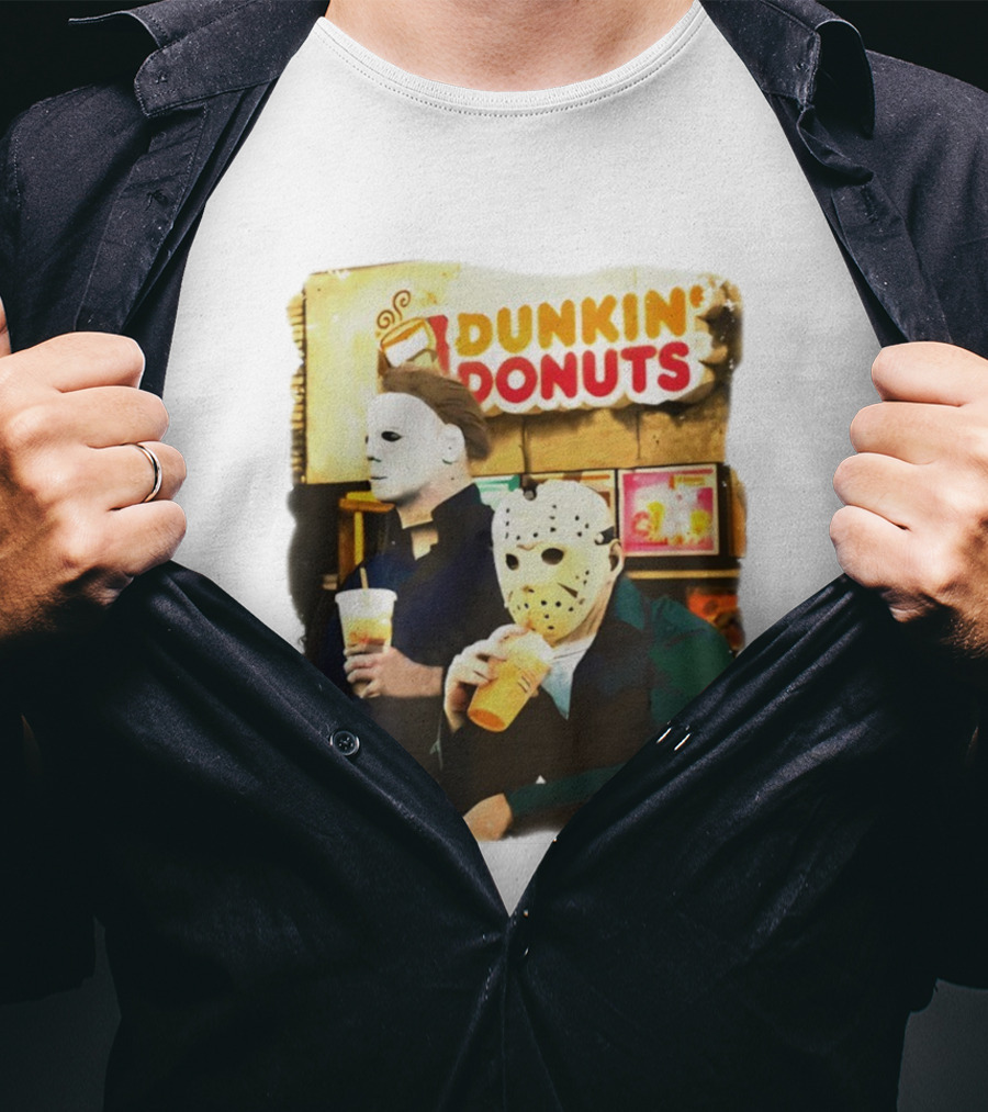 Dunkin Donuts Halloween Michael Jason Horror Movie Funny T-Shirt