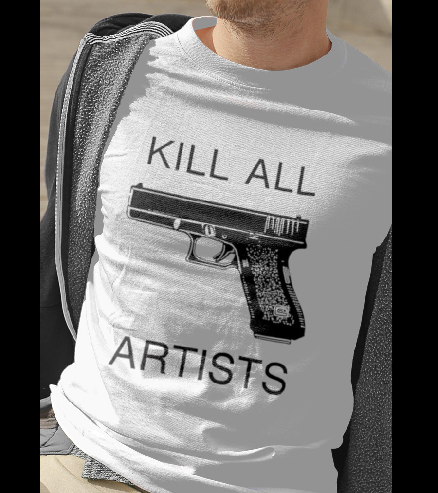 Kill All Artists Gun Graphic T-Shirt