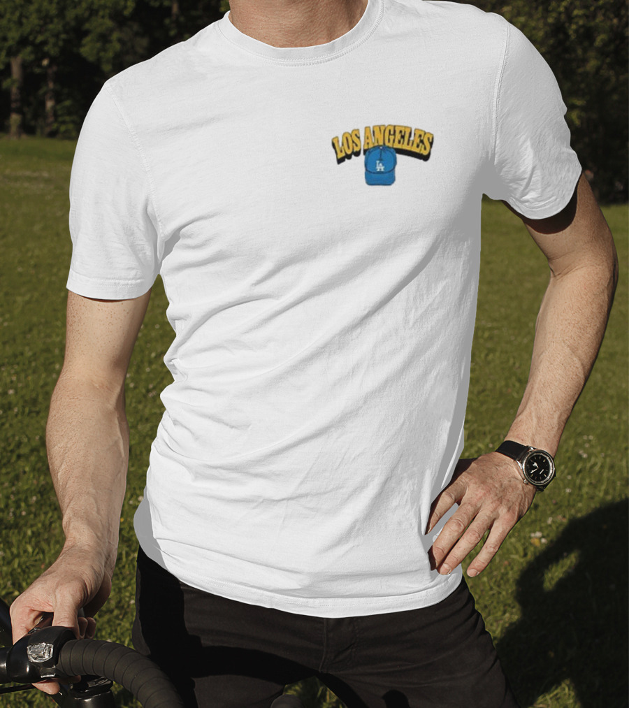 Los Angeles Dodgers LA Cap Shadow Retro Style T-Shirt