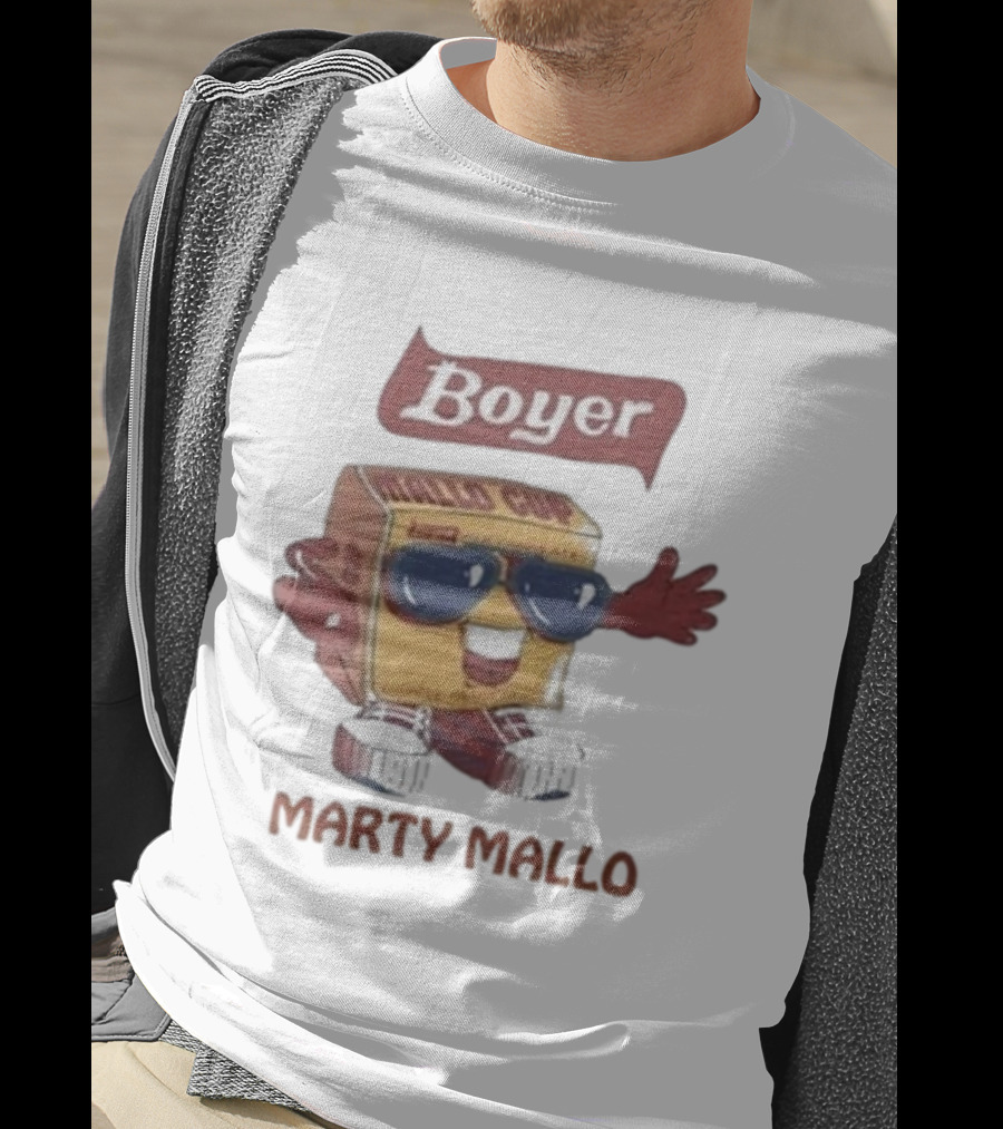 Boyer Mallo Cup Marty Mallo Character With Sunglasses T-Shirt