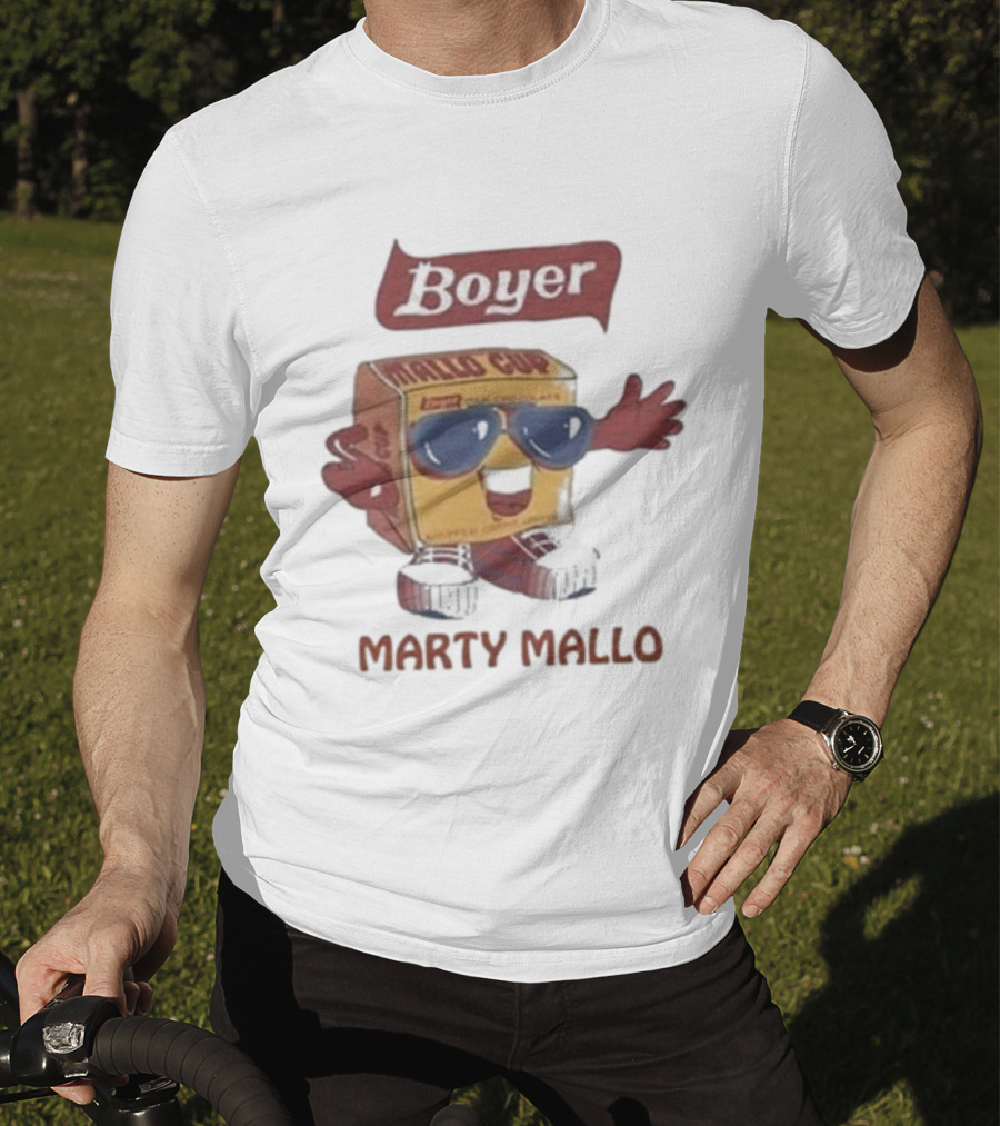 Boyer Mallo Cup Marty Mallo Character With Sunglasses T-Shirt