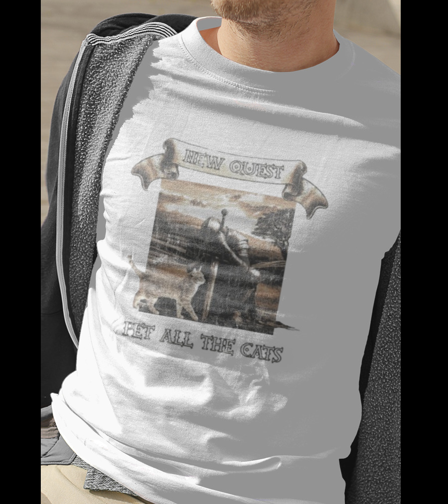 New Quest Pet All The Cats Knight Medieval Adventure T-Shirt