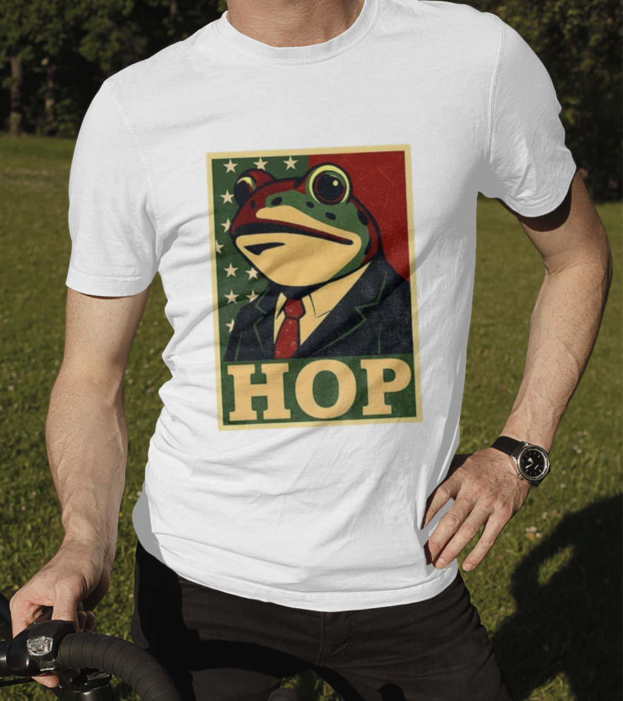 Frog HOP Portland Protest Anti ICE Anti Fascism American Flag T-Shirt