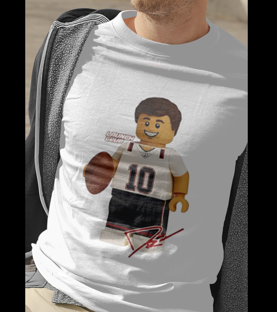 Tom Brady New England Patriots Lego Minifigure 10 Launch Club Signature T-Shirt