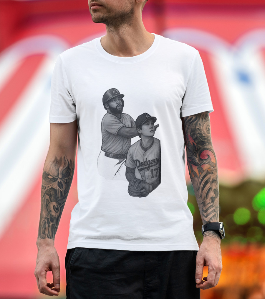 Vladdy Guerrero Jr. Shohei Ohtani Dodgers World Series Baseball Moment T-Shirt