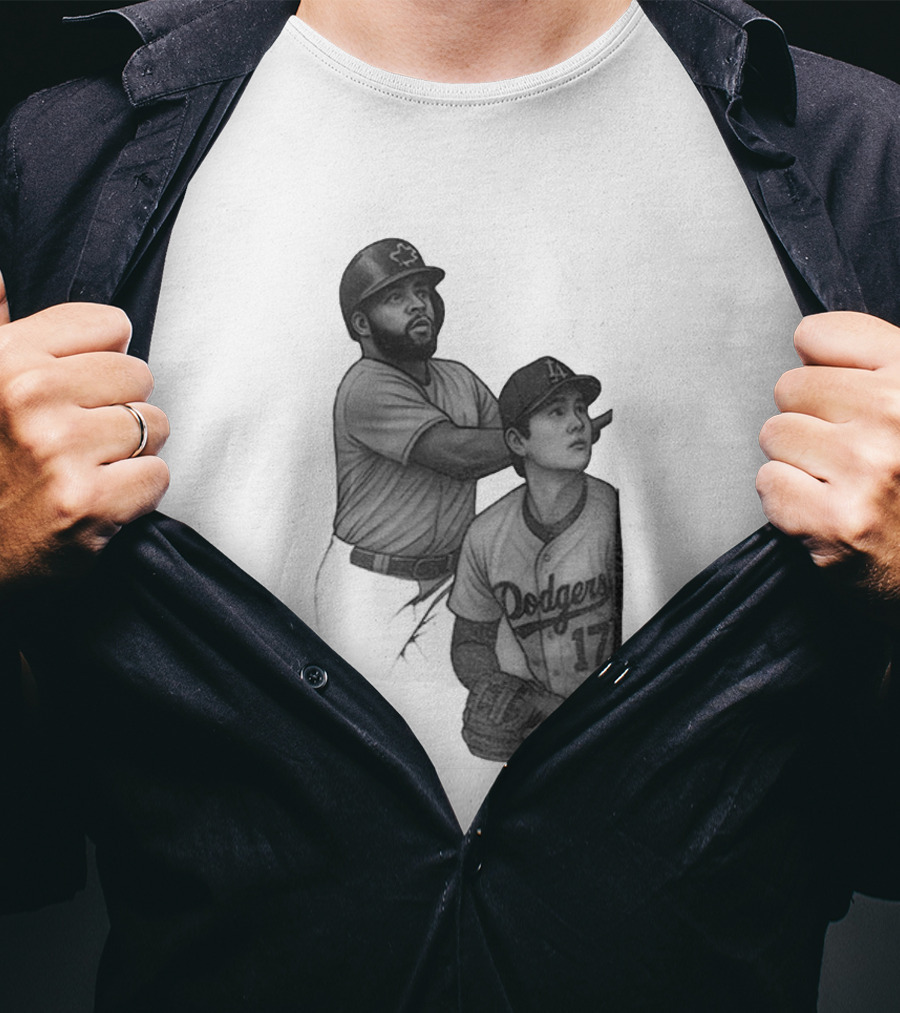Vladdy Guerrero Jr. Shohei Ohtani Dodgers World Series Baseball Moment T-Shirt