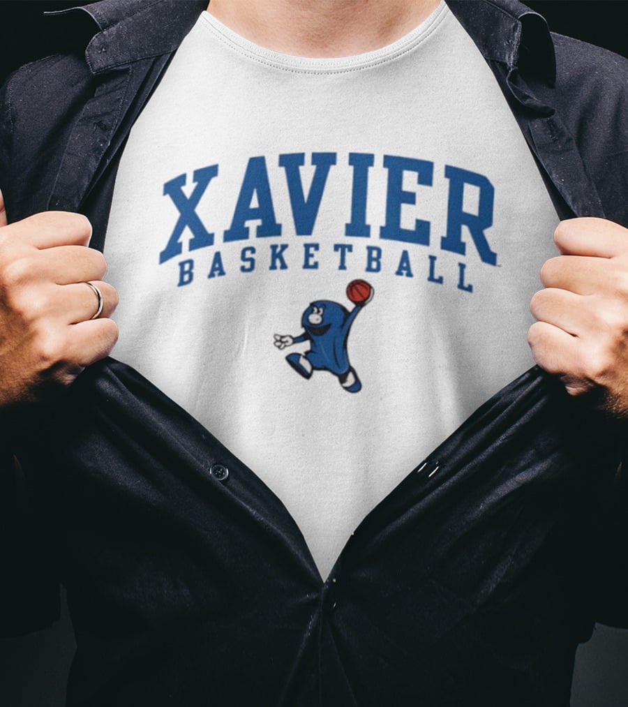 Xavier Basketball Blue Blob Mascot Enthusiast's Choice T-Shirt