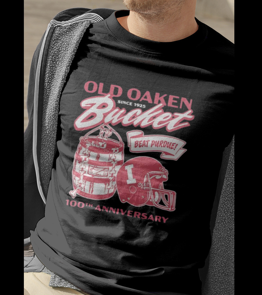 Old Oaken Bucket Indiana Hoosiers 100th Anniversary Beat Purdue Helmet T-Shirt