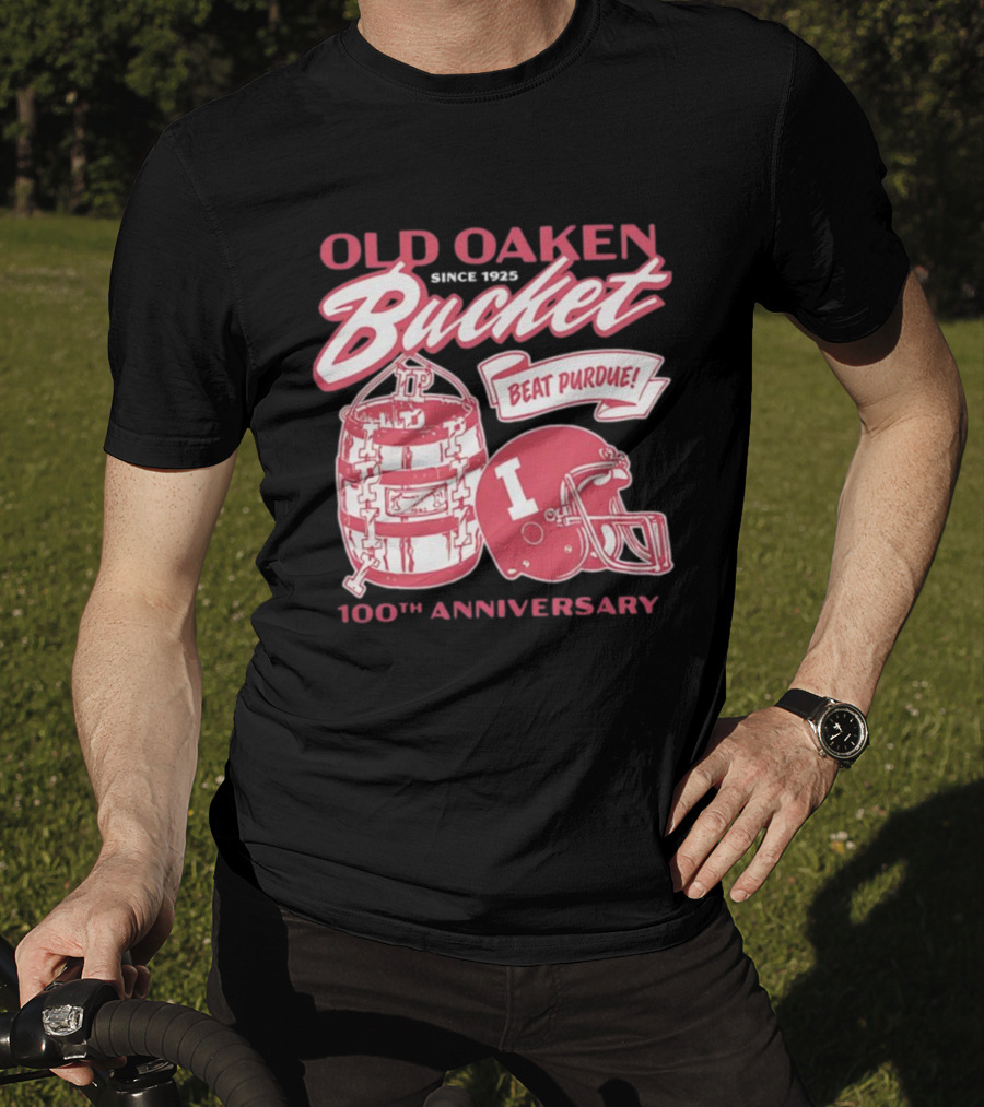 Old Oaken Bucket Indiana Hoosiers 100th Anniversary Beat Purdue Helmet T-Shirt