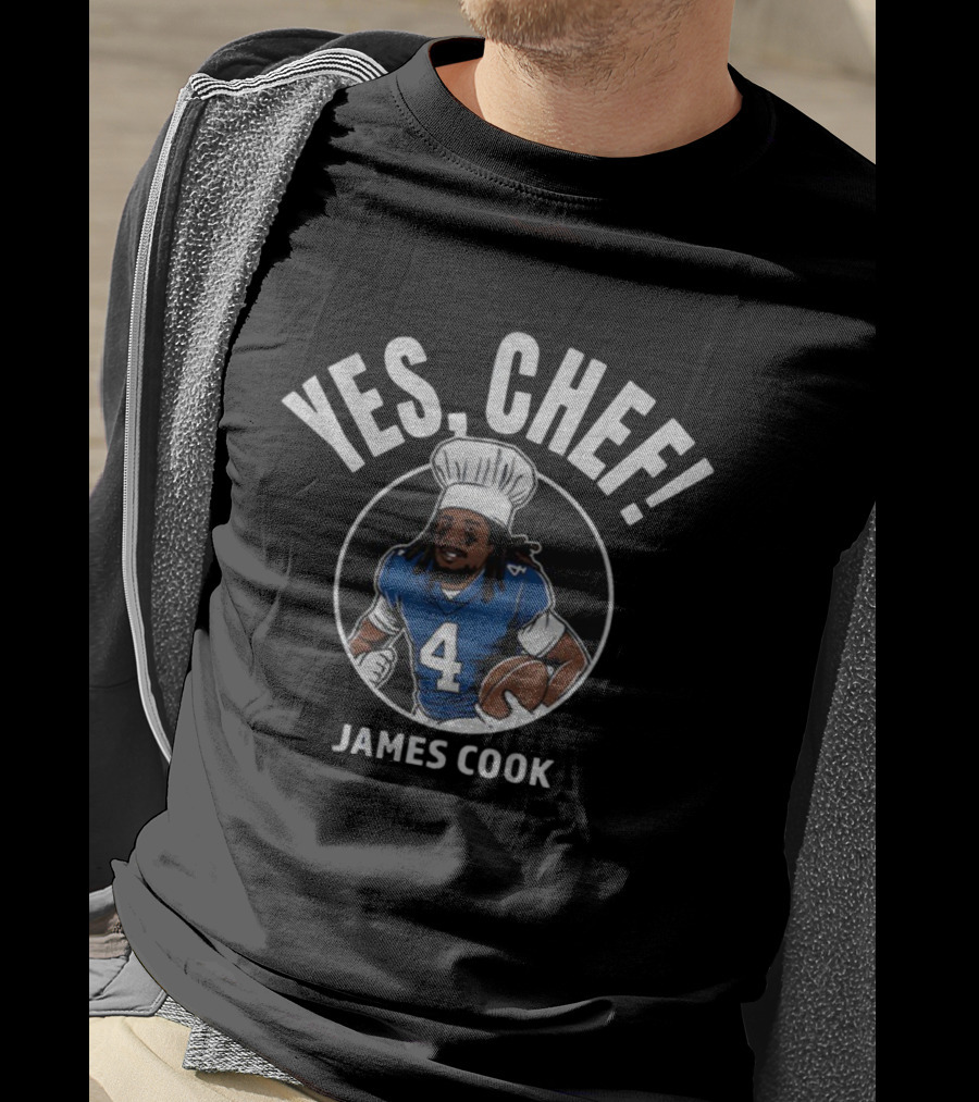 James Cook Yes Chef Cartoon Buffalo Bills NFL Football 2025 Game Day T-Shirt