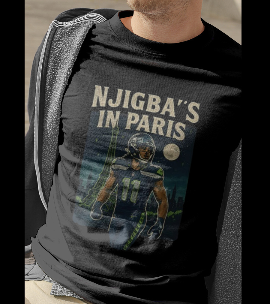 Njigba's In Paris Seattle Seahawks NFL Football Vintage 2025 T-Shirt