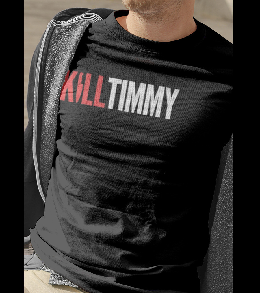 KILL TIMMY Knife Lettering Red White Contrast T-Shirt