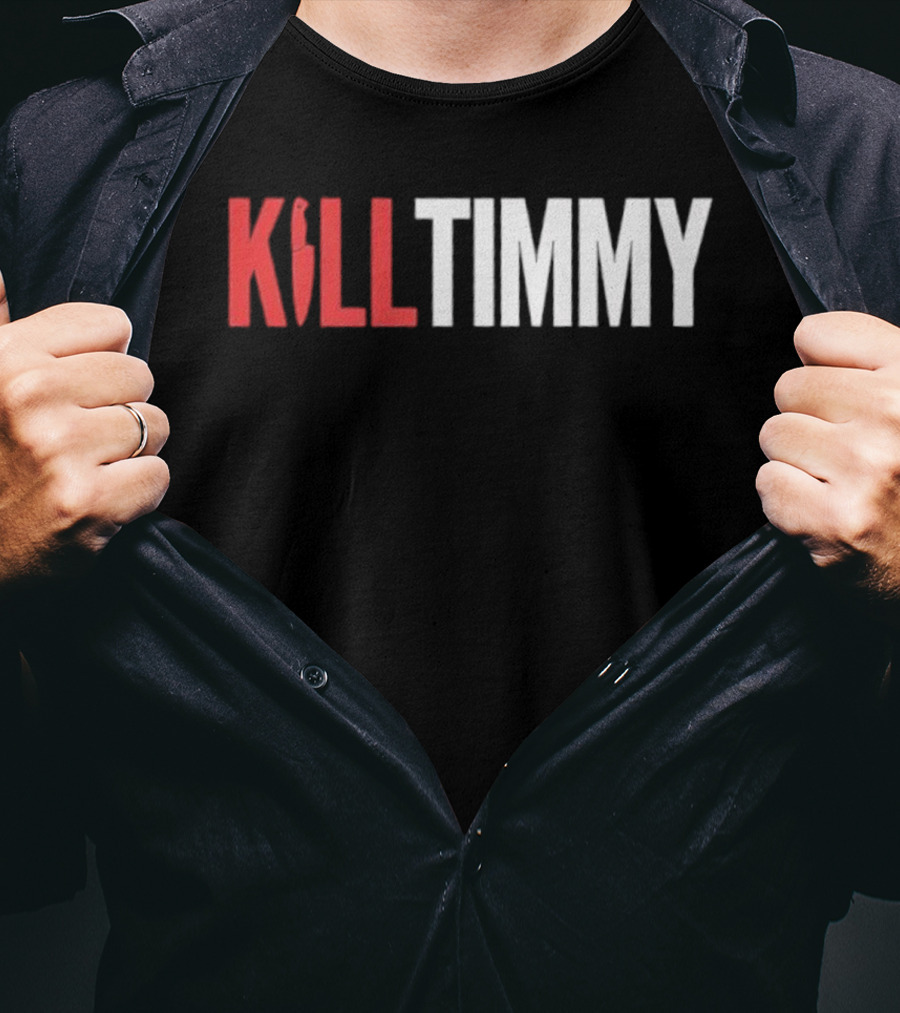 KILL TIMMY Knife Lettering Red White Contrast T-Shirt