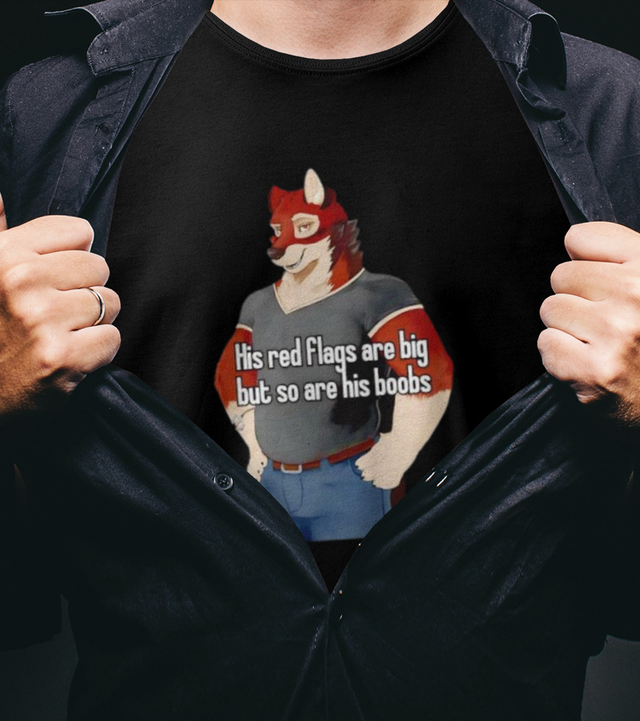Leo Alvarez Novel Echo His Red Flags Are Big But So Are His Boobs Red Wolf Character T-Shirt