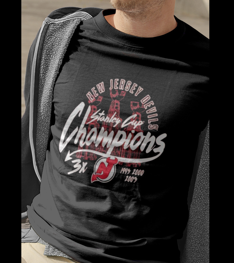 New Jersey Devils Stanley Cup Champions 3x 1995 2000 2003 T-Shirt