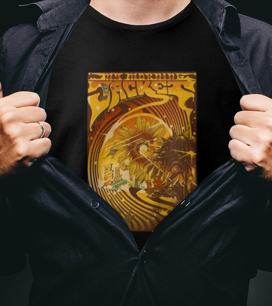 My Morning Jacket With Indigo De Souza Nashville TN October 29 2025 Sunflower Psychedelic Art Style T-Shirt