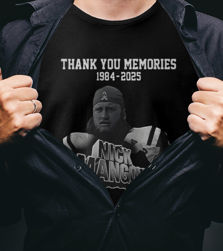 Nick Mangold New York Jets NFL Thank You Memories 1984-2025 T-Shirt