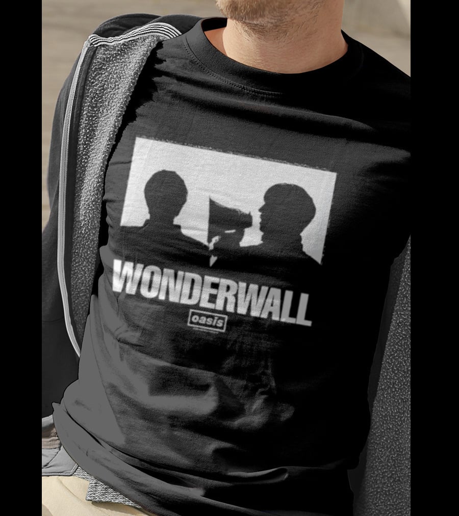 Oasis Wonderwall Silhouette Iconic Music Tribute T-Shirt