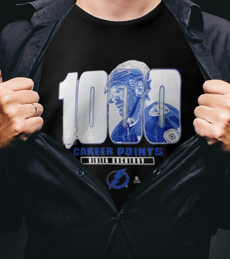 Tampa Bay Lightning Nikita Kucherov 1000 Career Points Signature T-Shirt