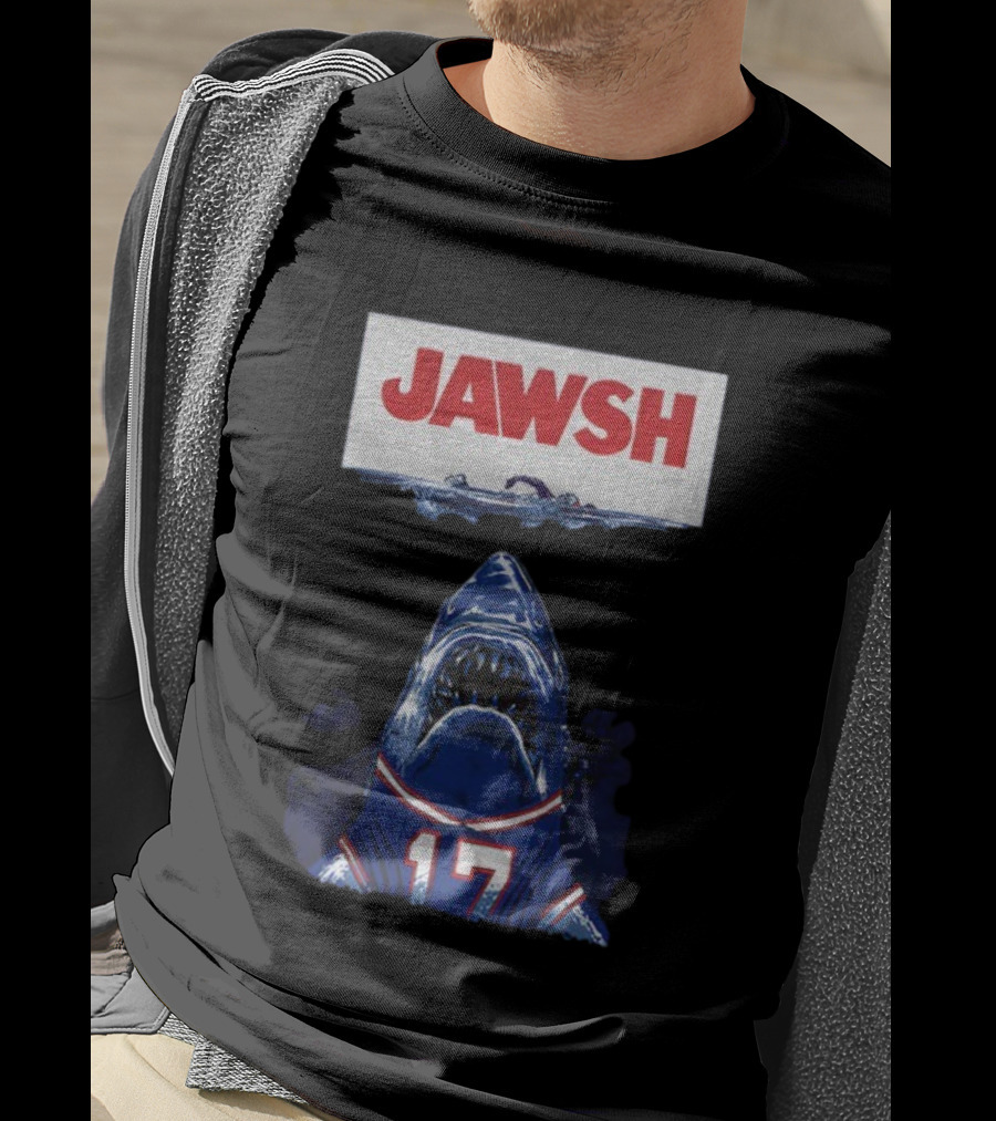 Buffalo Bills Josh Allen 17 Jawsh Jaws Pop Culture Mashup T-Shirt