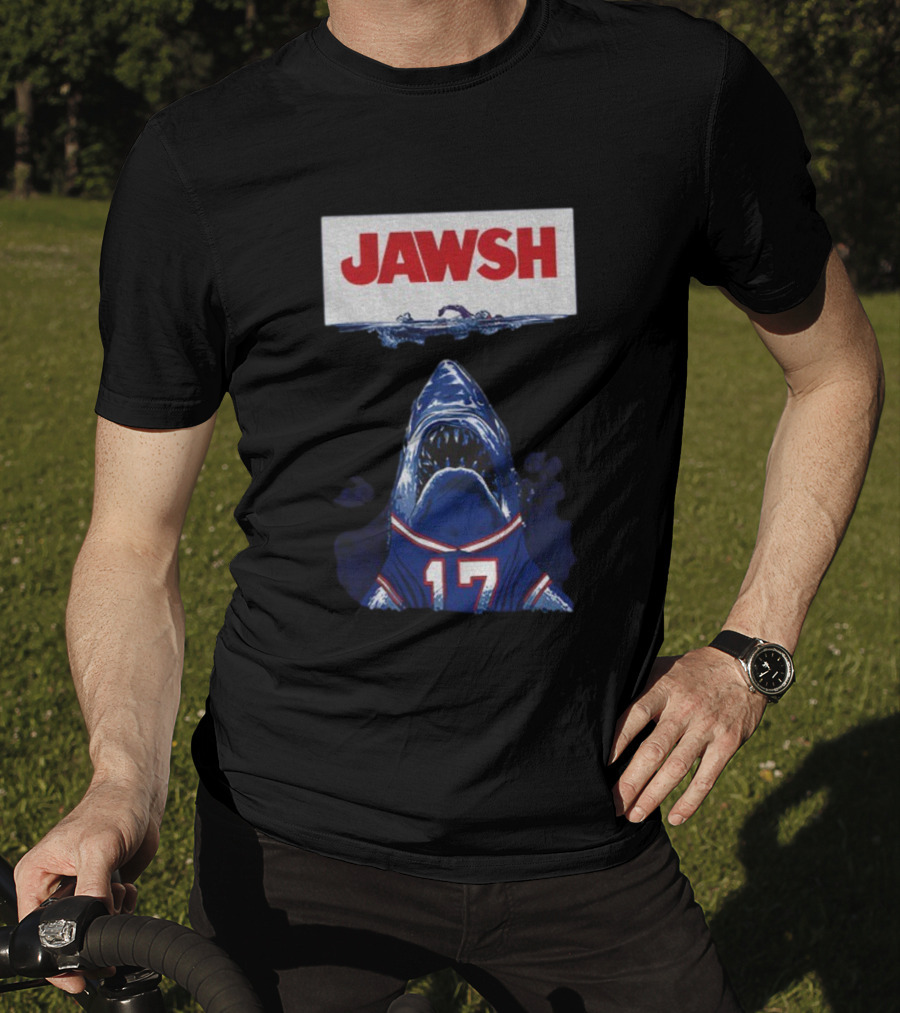 Buffalo Bills Josh Allen 17 Jawsh Jaws Pop Culture Mashup T-Shirt