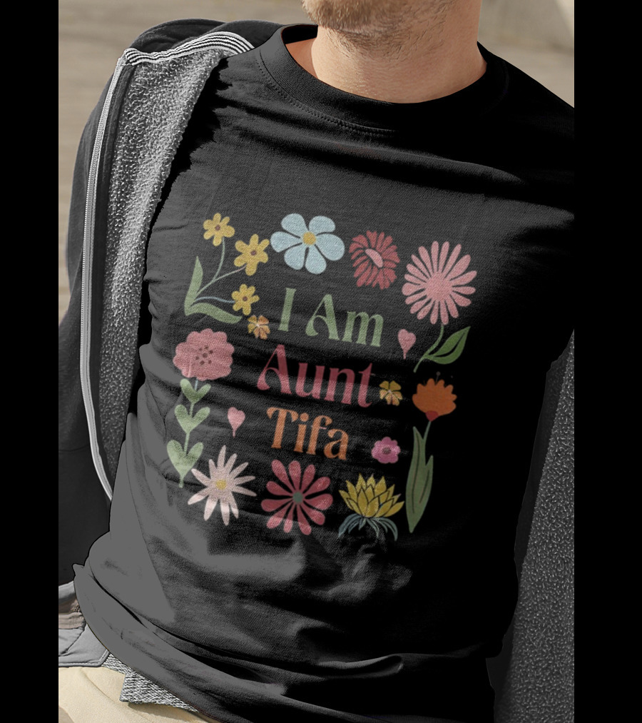 I Am Aunt Tifa Floral Vintage Anti Trump T-Shirt