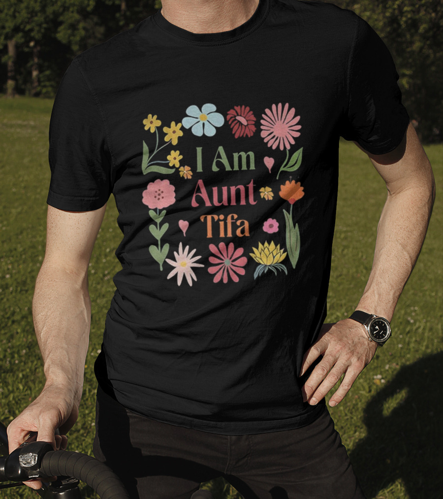 I Am Aunt Tifa Floral Vintage Anti Trump T-Shirt