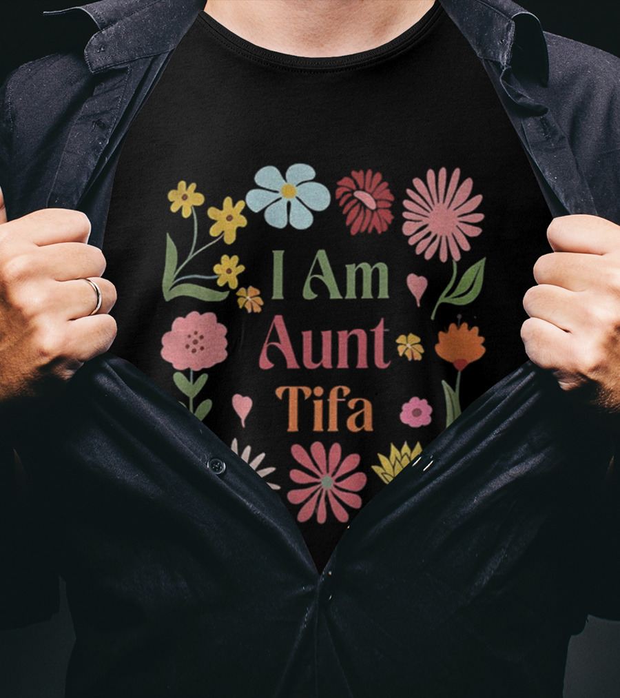 I Am Aunt Tifa Floral Vintage Anti Trump T-Shirt