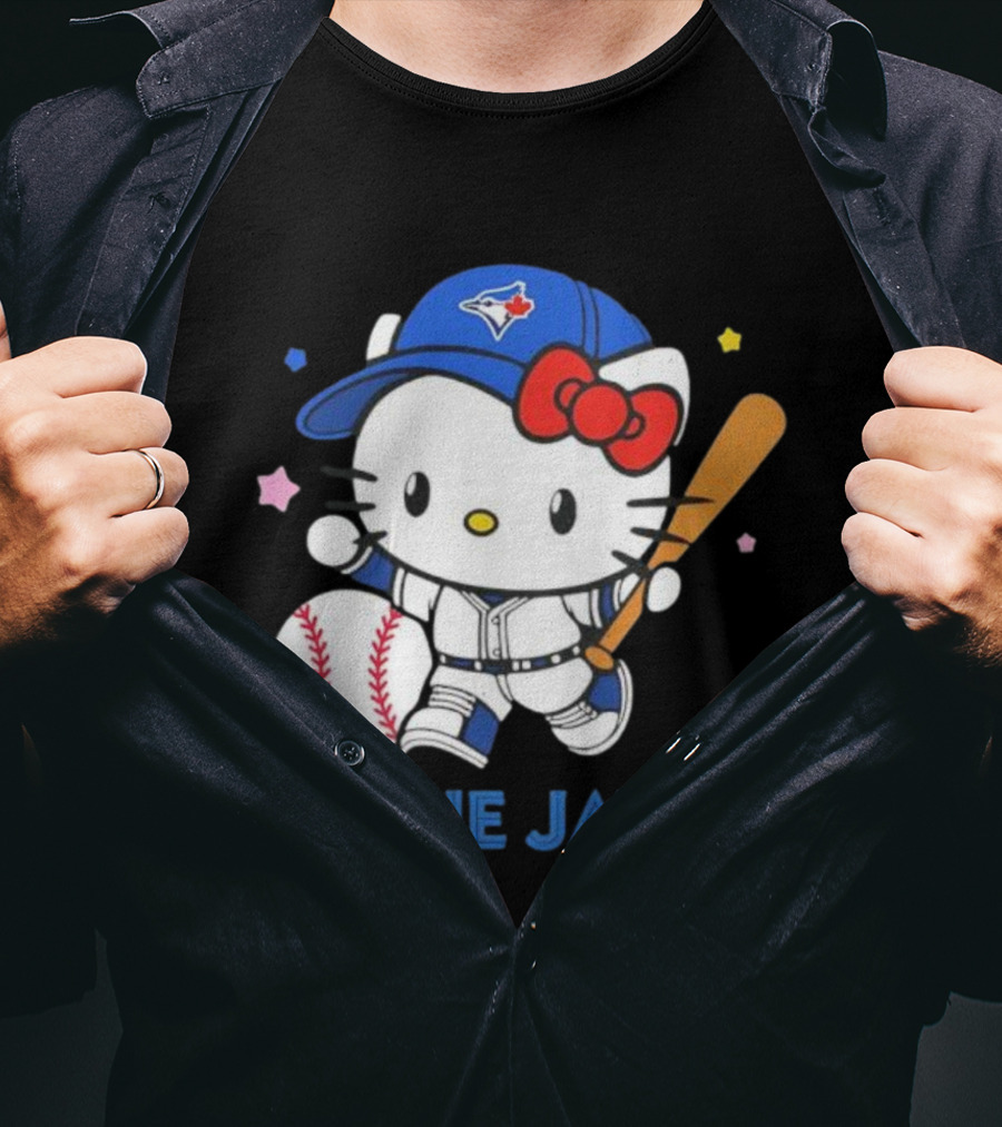 Toronto Blue Jays Hello Kitty Baseball Player Collaboration T-Shirt