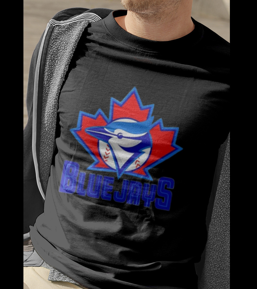 Toronto Blue Jays Emblem In Red Maple Leaf Icon Blue Jays T-Shirt