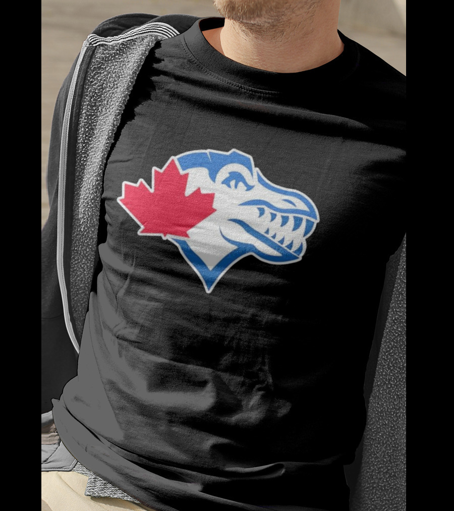 Toronto Raptors Blue Jays Mashup Maple Leaf Emblem T-Shirt