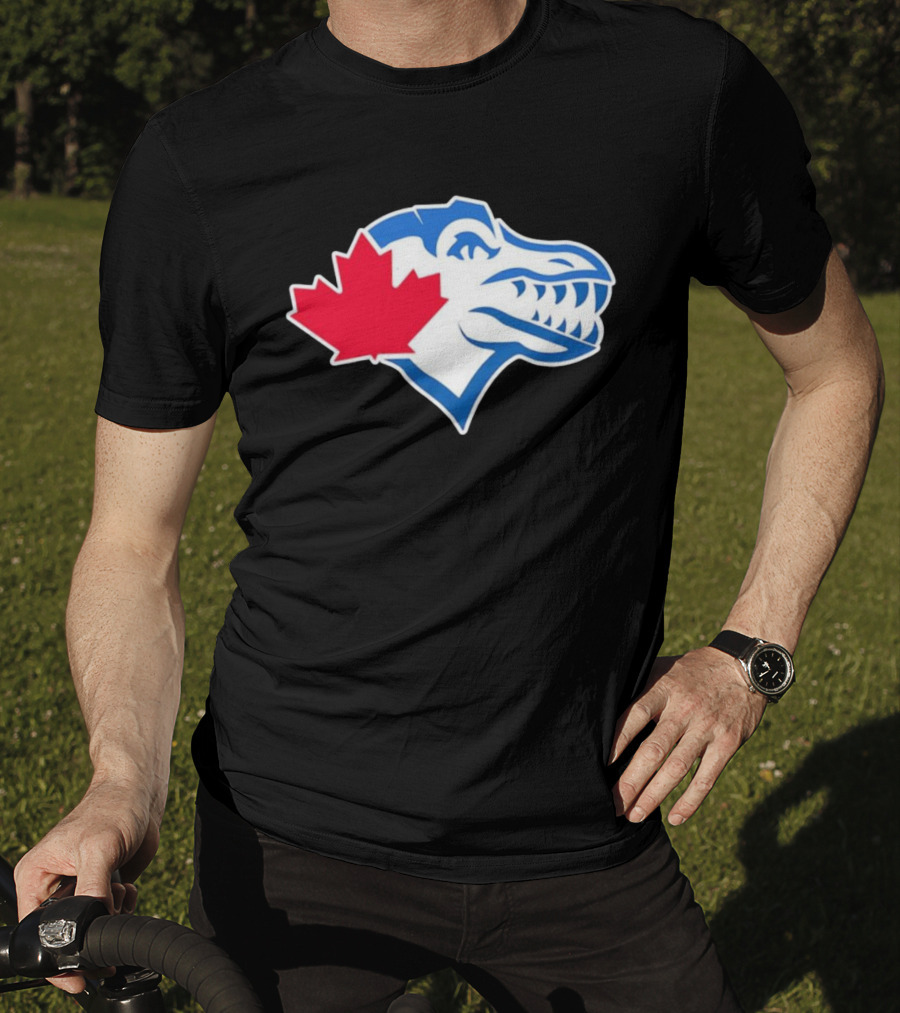 Toronto Raptors Blue Jays Mashup Maple Leaf Emblem T-Shirt