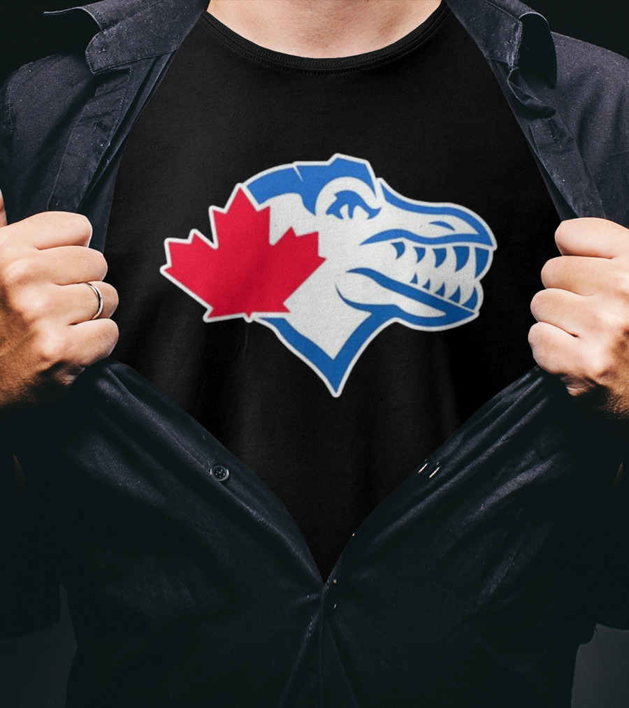 Toronto Raptors Blue Jays Mashup Maple Leaf Emblem T-Shirt