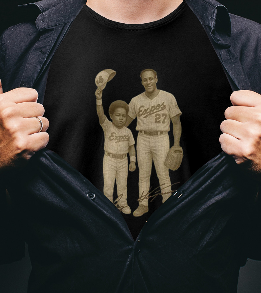 Vladimir Guerrero Jr. And Sr. Expos MLB Baseball Signature Vintage T-Shirt