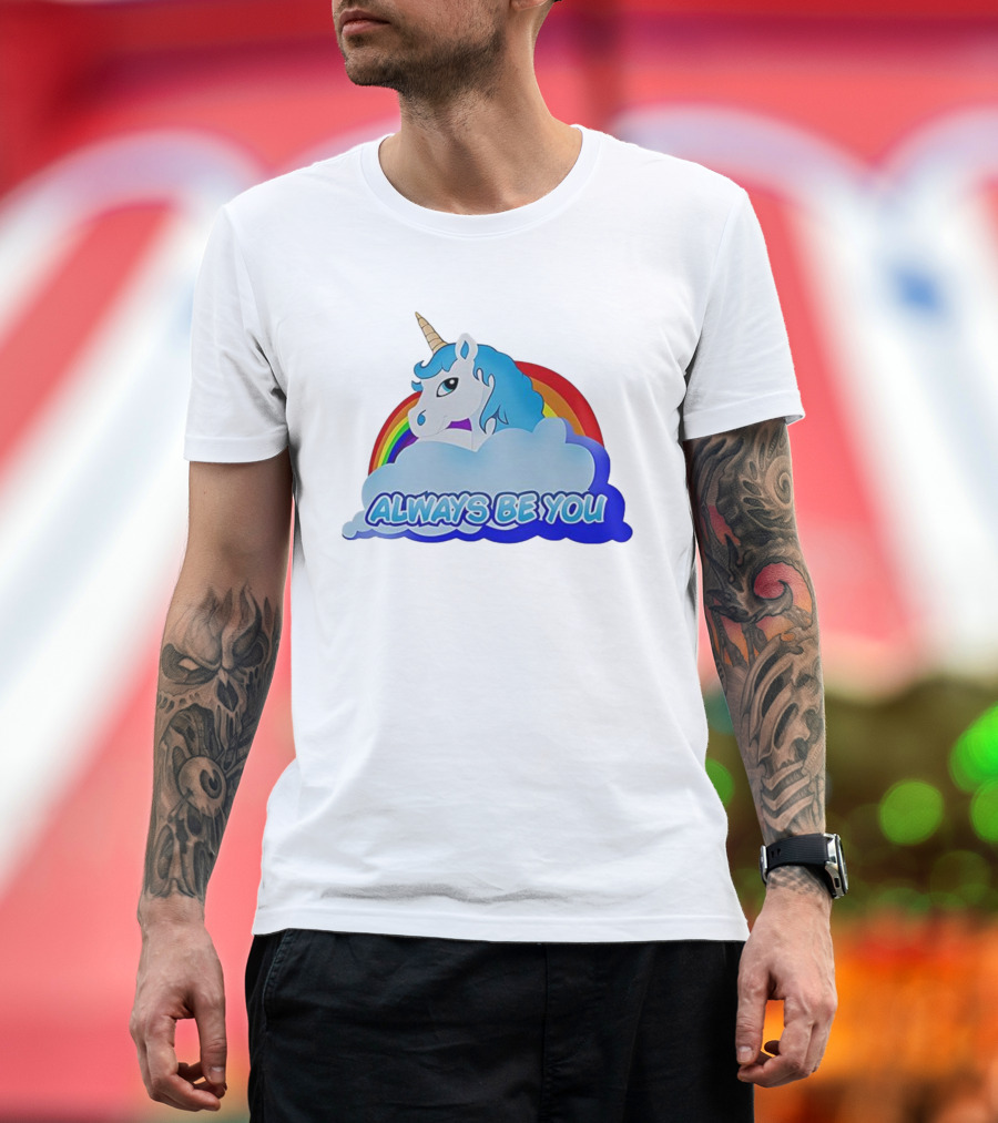 Rainbow Unicorn Always Be You Cloud Icon T-Shirt