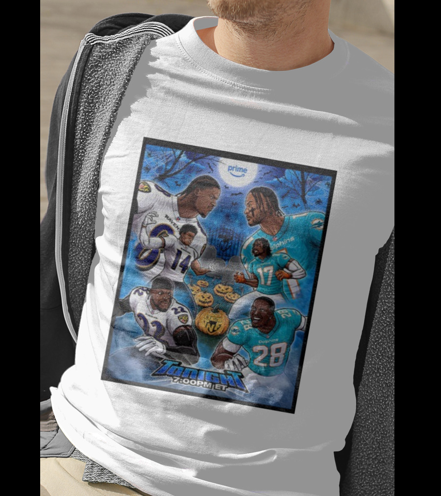 Baltimore Ravens Vs Miami Dolphins Halloween 2025 NFL Prime Tonight 7:00PM ET T-Shirt