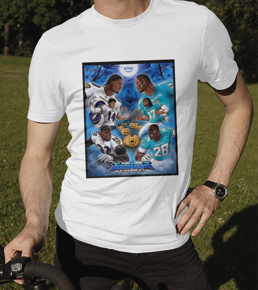 Baltimore Ravens Vs Miami Dolphins Halloween 2025 NFL Prime Tonight 7:00PM ET T-Shirt