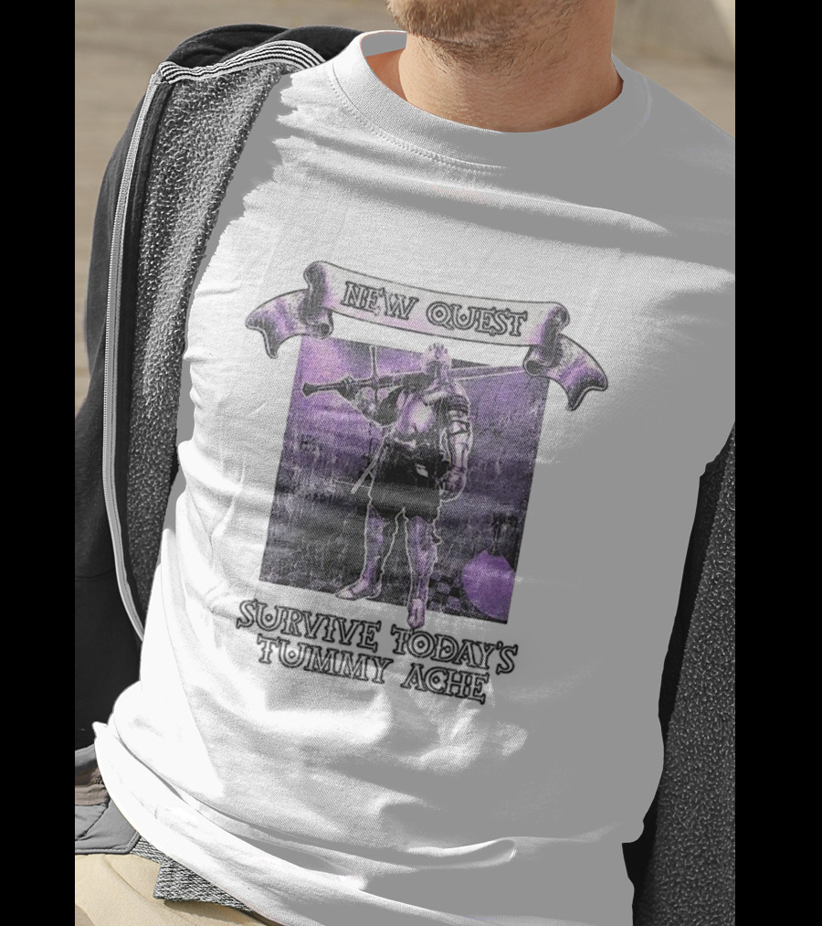 New Quest Knight Survive Tummy Ache Adventure In Purple Dungeon T-Shirt