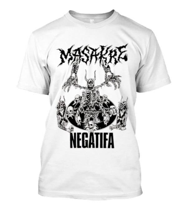 Masakre Negatifa Skull Skeleton Demonic Creature T-Shirt