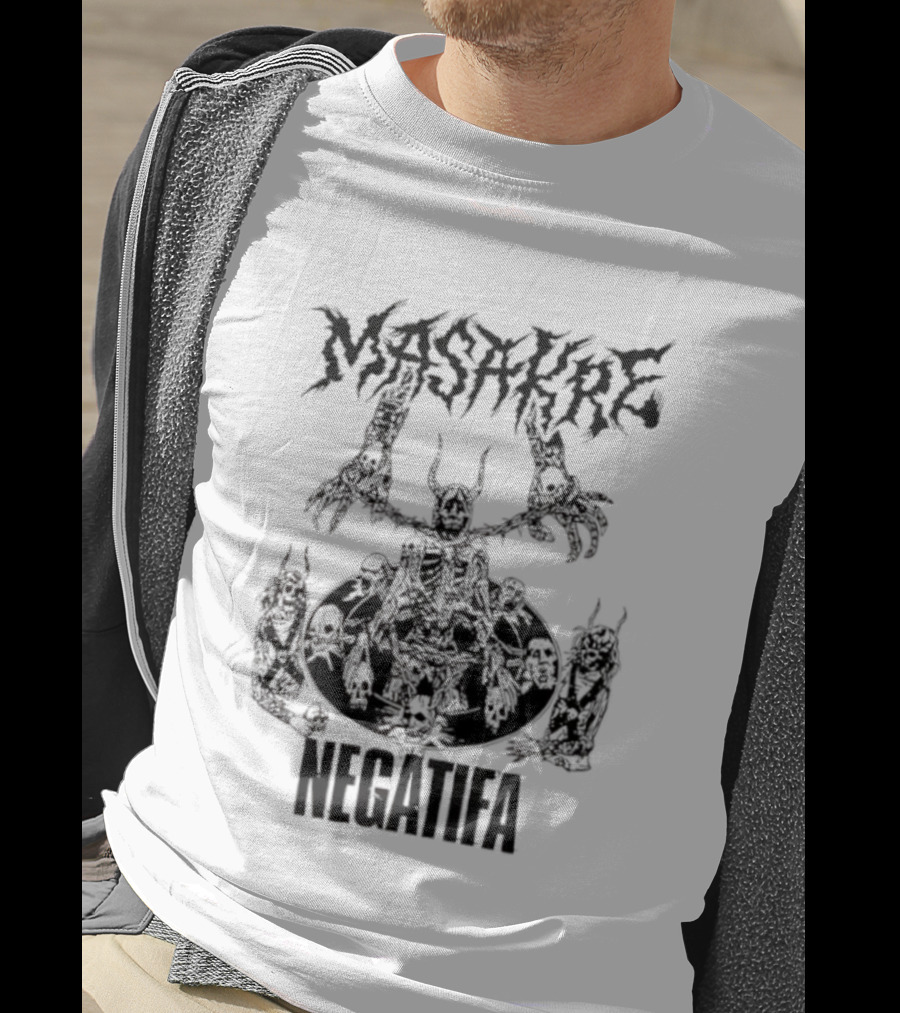 Masakre Negatifa Skull Skeleton Demonic Creature T-Shirt