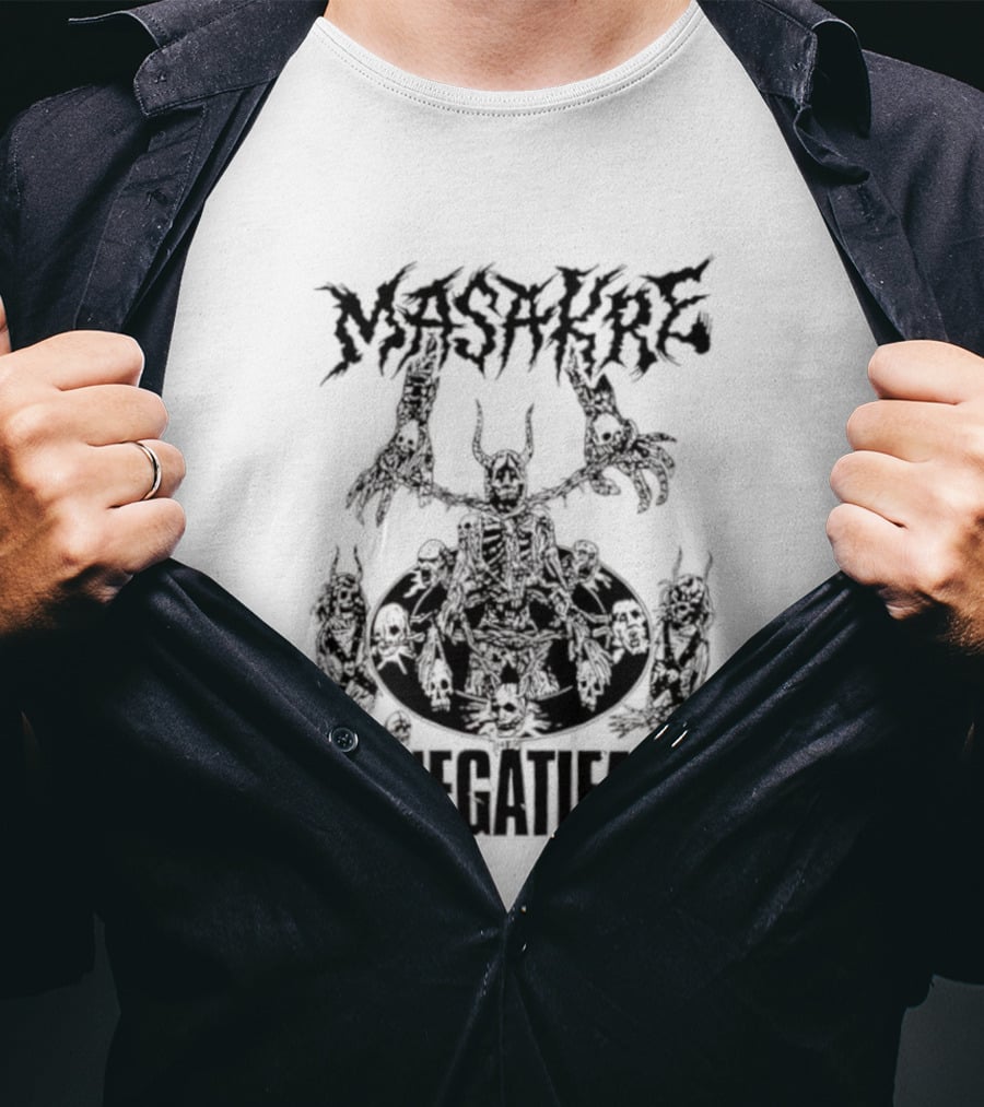 Masakre Negatifa Skull Skeleton Demonic Creature T-Shirt