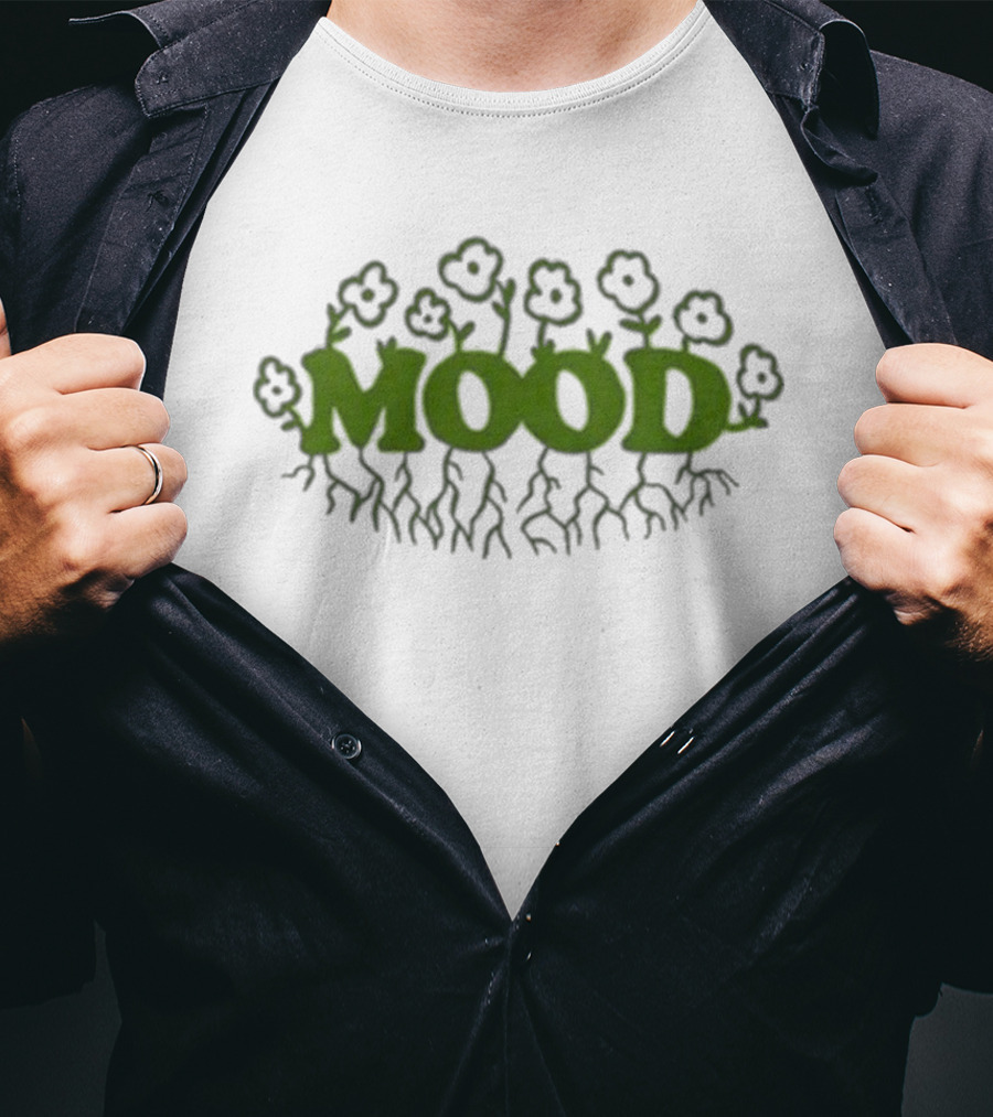 Mood Roots With Flowers Design T-Shirt