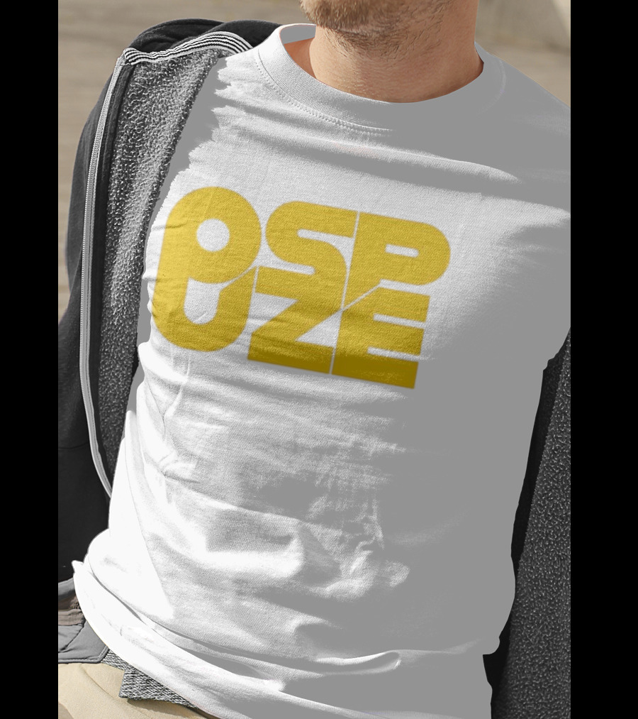 Ospuze Yellow Bold Text Logo T-Shirt
