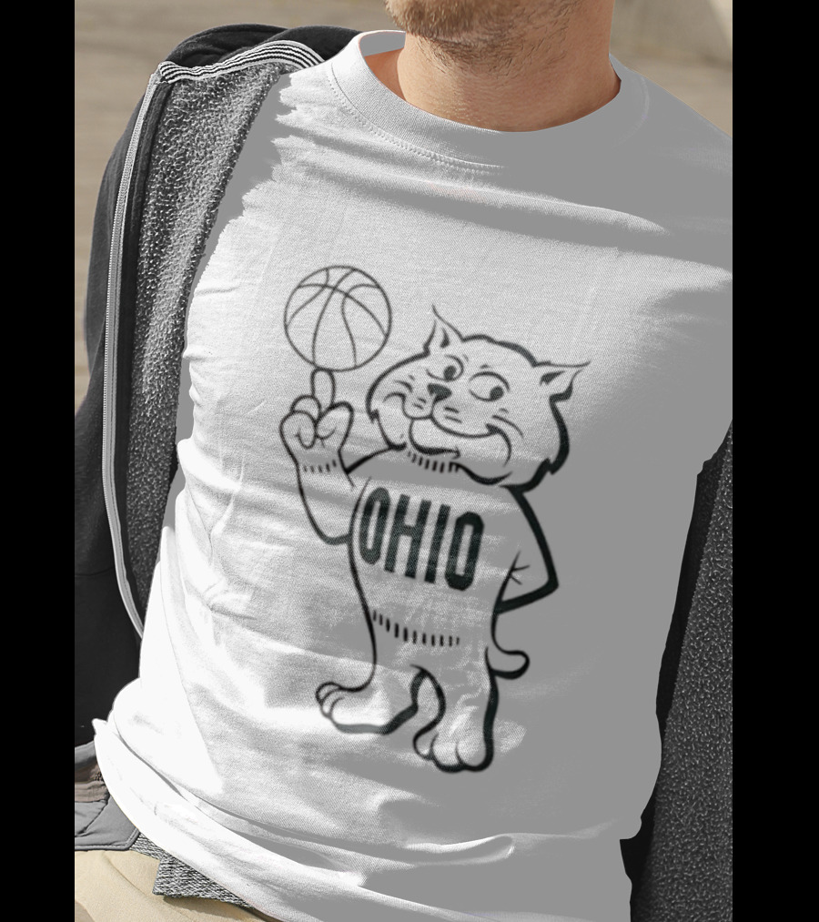 Rufus Ohio Bobcat Mascot Basketball T-Shirt