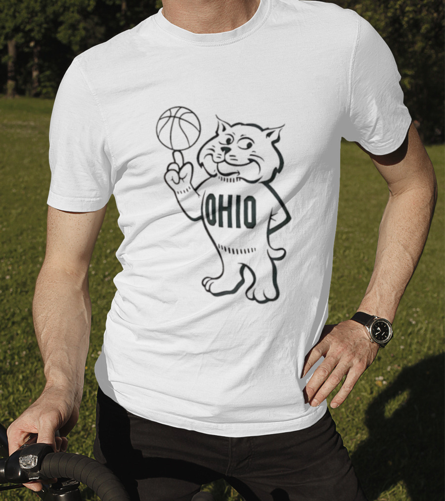 Rufus Ohio Bobcat Mascot Basketball T-Shirt